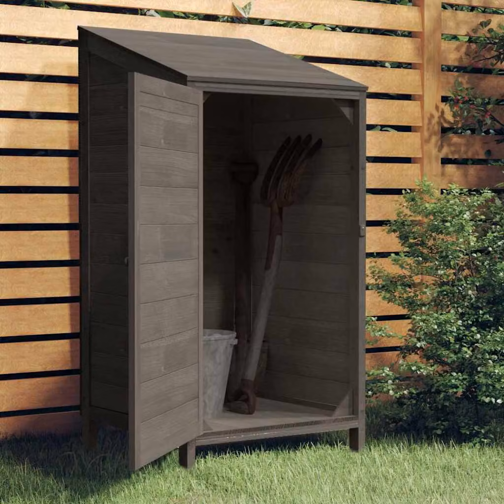 Capanno da Giardino vidaXL in Legno Massello di Abete, Colore Antracite, L: 55 cm, P: 52 cm, H: 112 cm