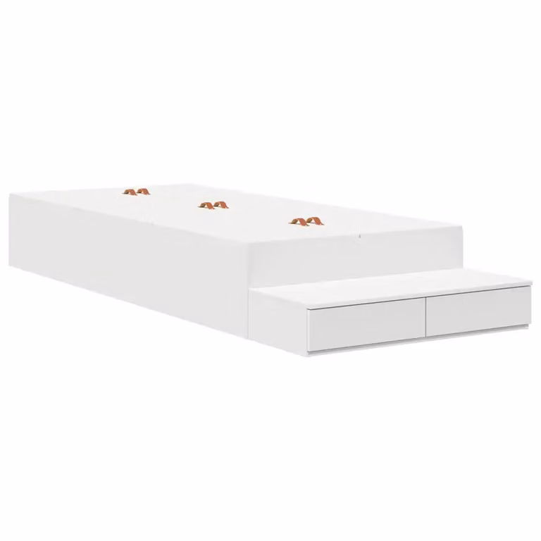 vidaXL Struttura letto moderna con contenitore e cassetto in legno e MDF, Bianco, L 80 x P 200 cm