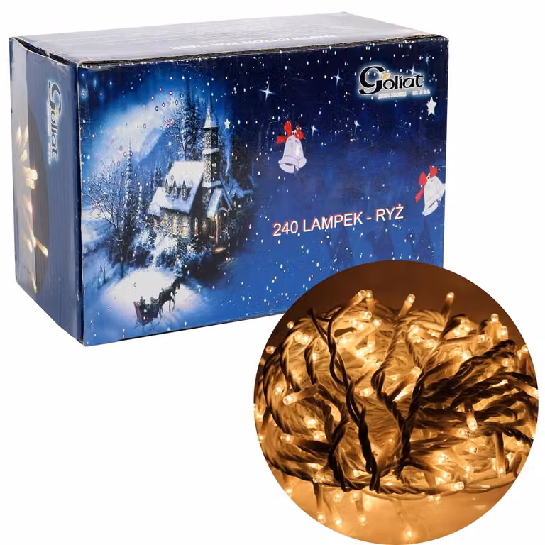 Luci Per L'albero Di Natale 240 Led A Granello Con Programmatore, Bianco Caldo