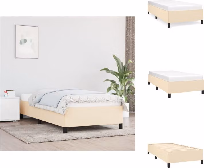 vidaXL Struttura letto crema 90x200 cm in tessuto - Letti e strutture letto