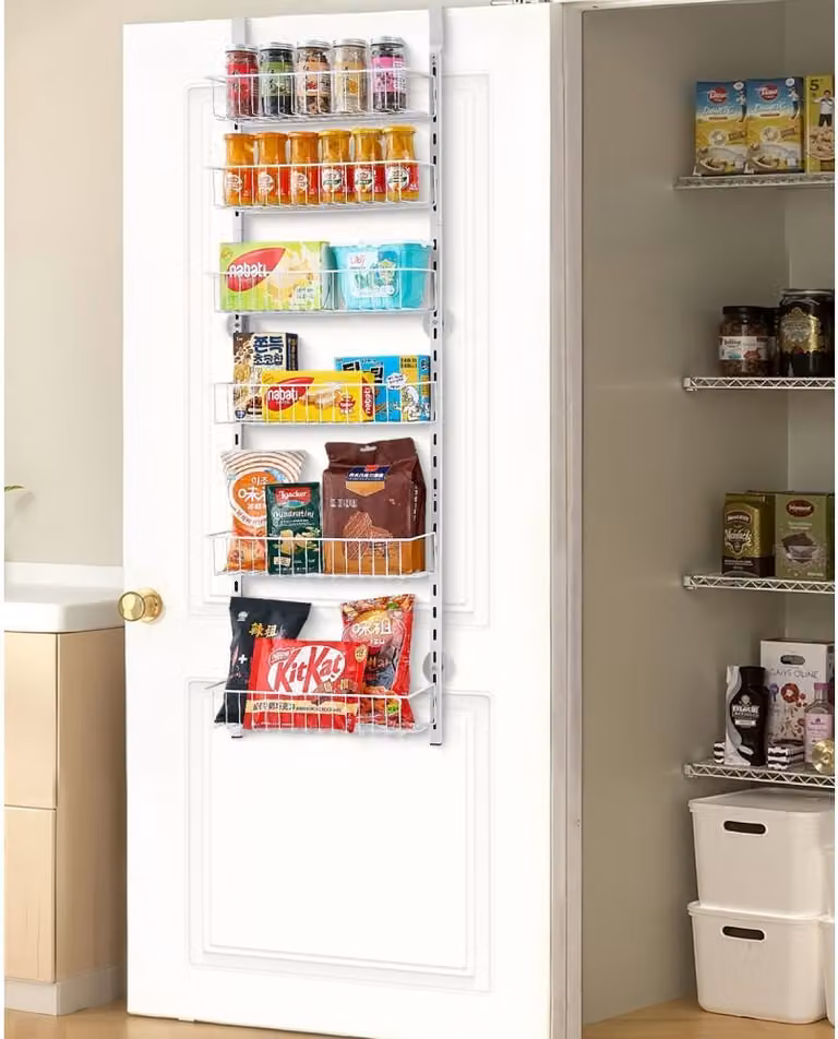 Organizzatore per dispensa a parete - Portaspezie a 6 livelli in bianco per la cucina