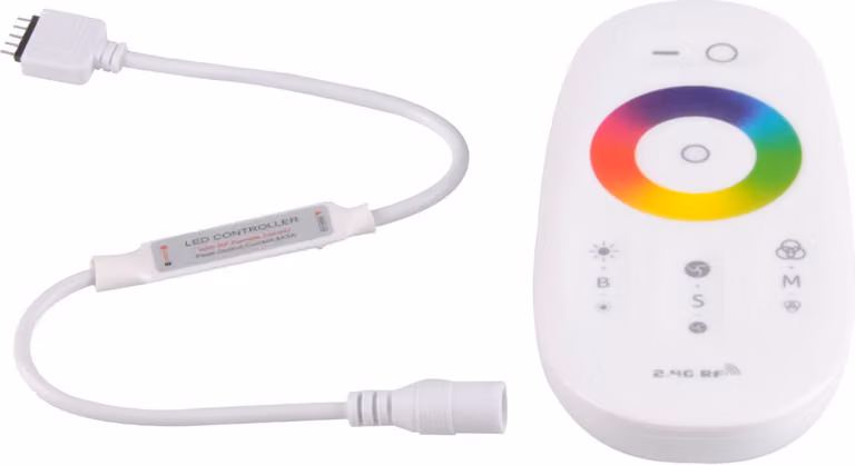 Set radio con telecomando e mini controller per strisce RGBW 12-24 V IP20 2,4 GHz 319364 Polux