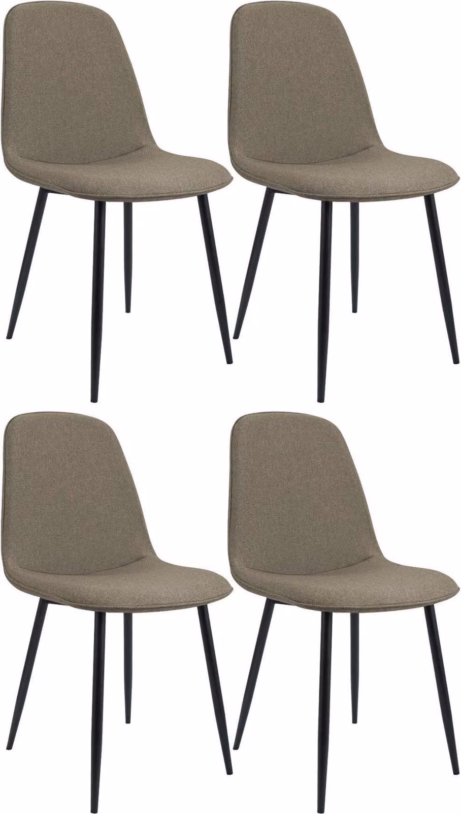 Set di quattro sedie per sala da pranzo - Sedie da cucina - Elevato comfort di seduta, design senza tempo, gambe robuste in metallo