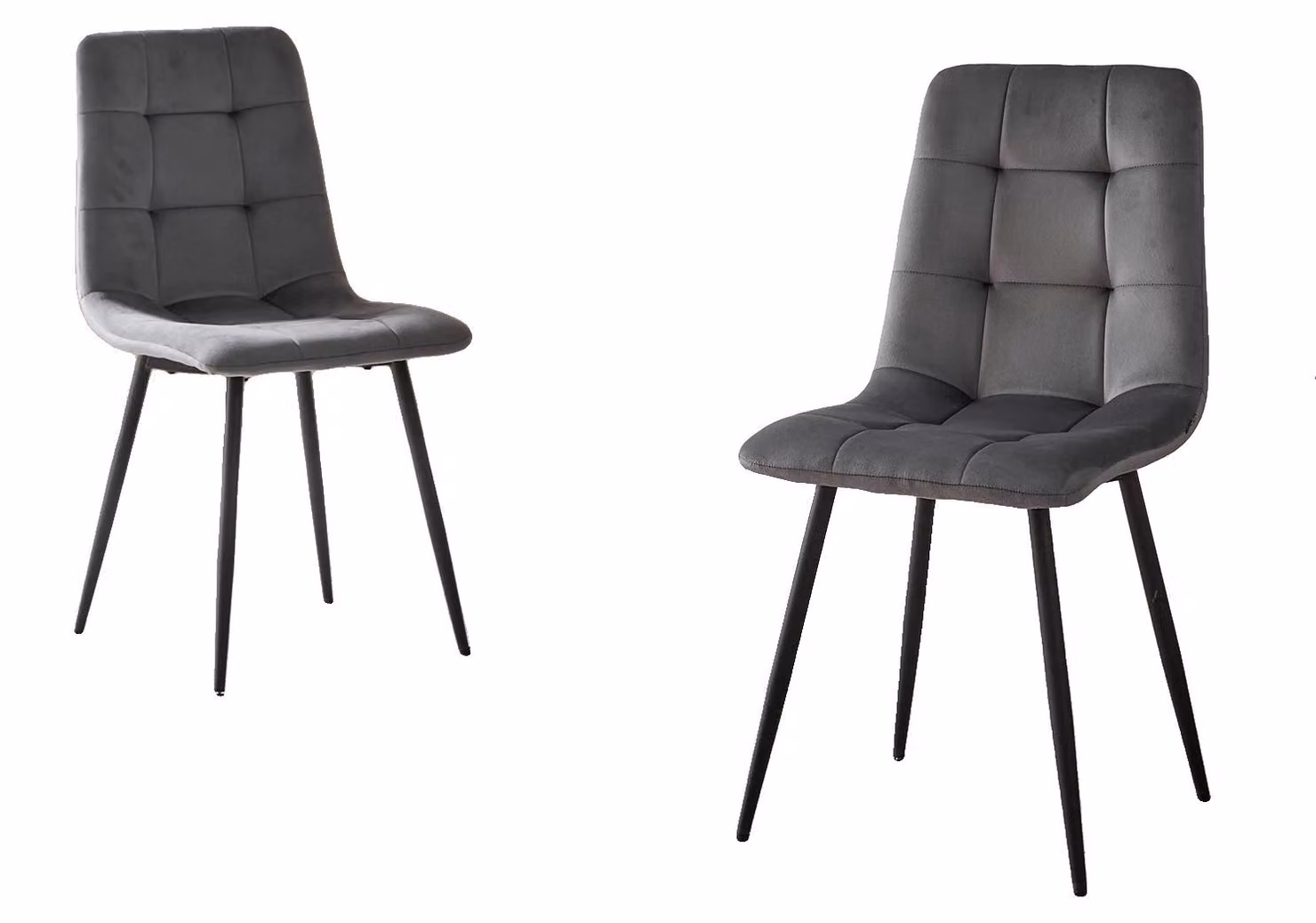 Sedie da pranzo, design moderno e minimalista, robuste gambe in metallo, 2 pezzi - Grigio