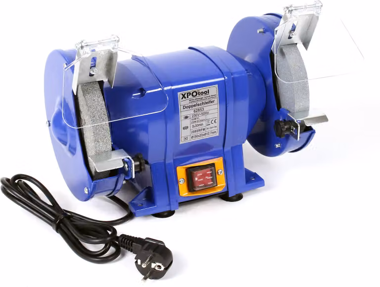 Levigatrice doppia Wiltec 250 W, levigatrice con 2 dischi abrasivi Ø 150 mm ciascuno, levigatrice con 2950 giri/min, levigatrice per levigatura grossolana e fine