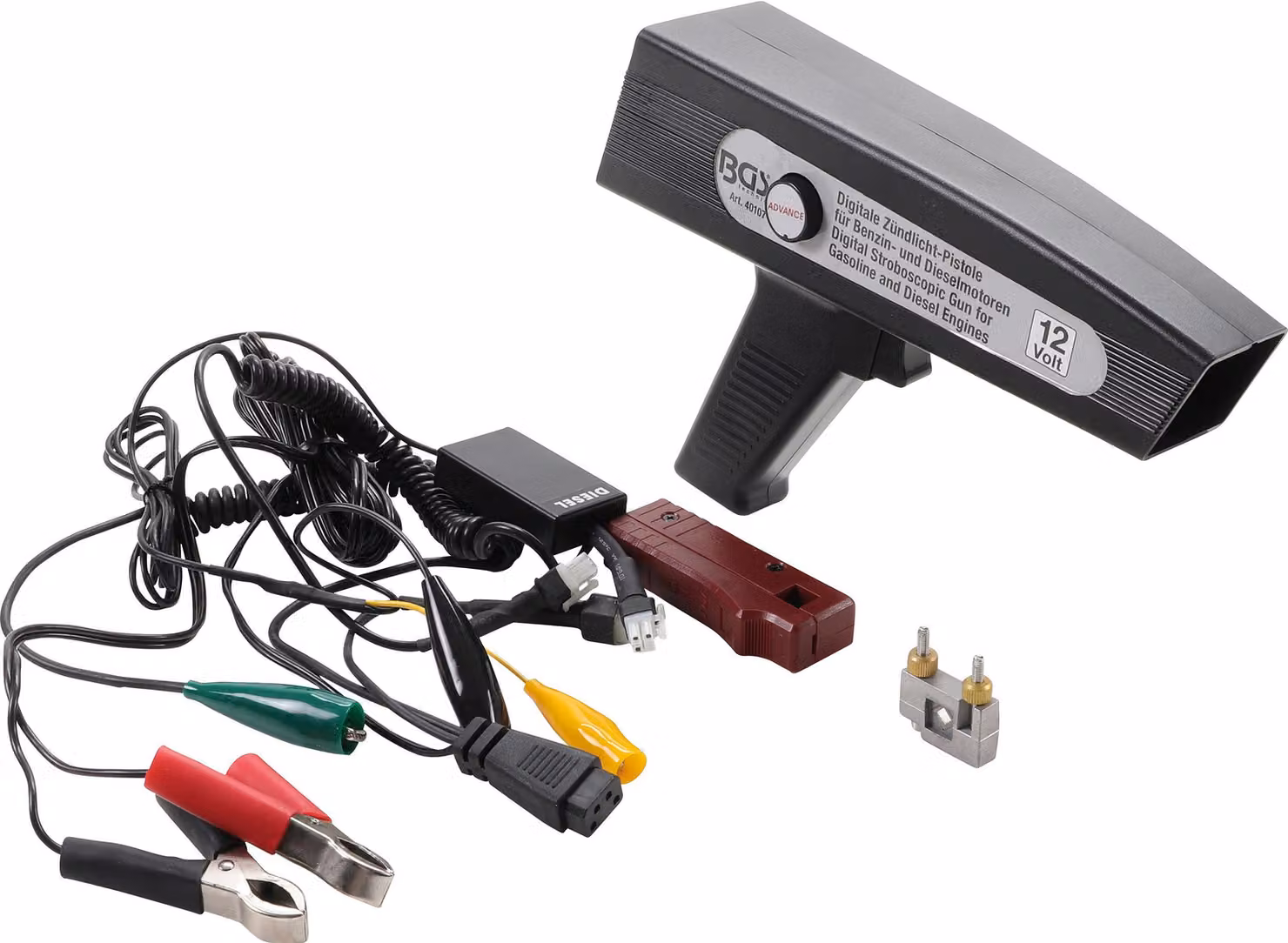BGS Pistola luminosa di accensione digitale per motori a benzina e diesel - 40107
