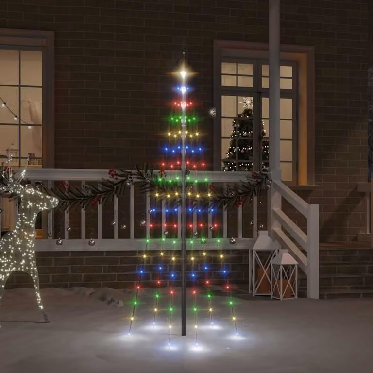 Albero di Natale a cono vidaXL con 108 LED multicolore, Altezza: 180 cm