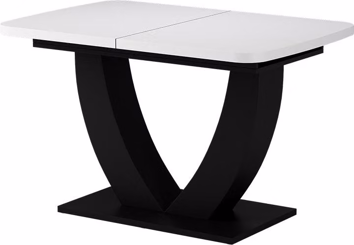 Tavolo da pranzo allungabile Vicco Fenaro Bianco/Nero 120-160 x 80 cm Allungabile, Model 58037