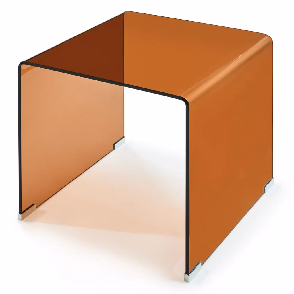 Tavolino da salotto moderno Varlofrek en.casa in vetro marrone L/P/H: 50 x 50 x 50 cm – 2