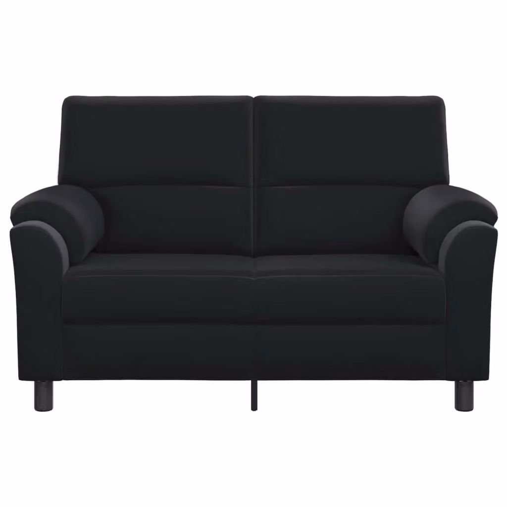 Divano moderno in velluto nero vidaXL con coperture rimovibili L: 154 cm, P: 85 cm, H: 93 cm – 2