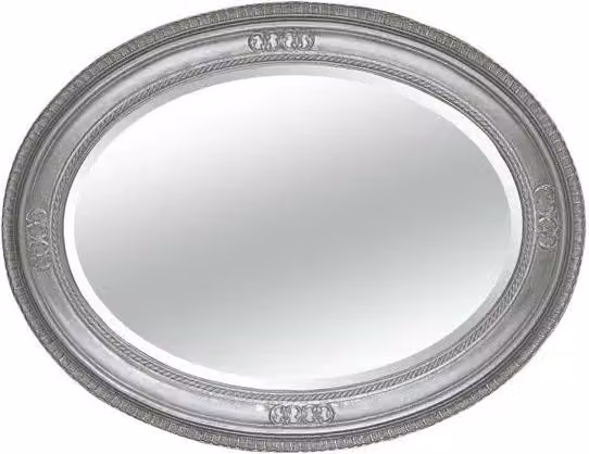 Specchiera foglia argento ovale- misure: l.66 x h.86 x p.5 - Mobili 2G