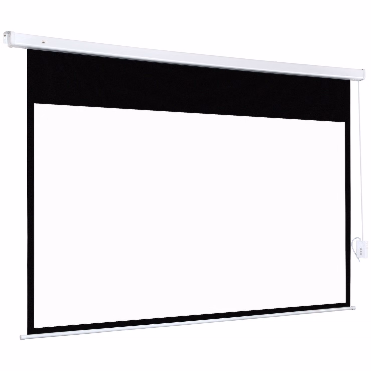 Telo Proiettore HOMCOM da 100 Pollici con Telecomando, in PVC e Metallo, Bianco, L: 253 cm, H: 168 cm, P: 7,5 cm – 2
