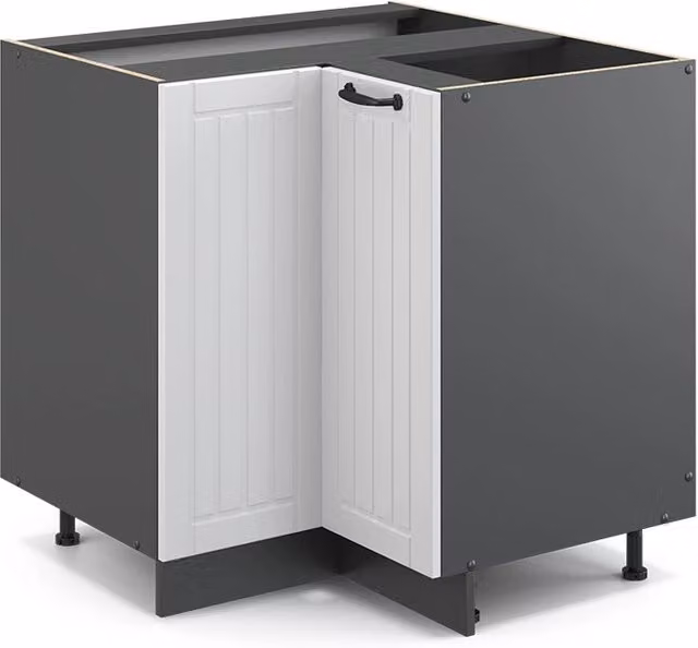 Mobile ad angolo cucina Fame-Line Bianco rustico/Antracite 80.5 cm senza piano di lavoro Vicco