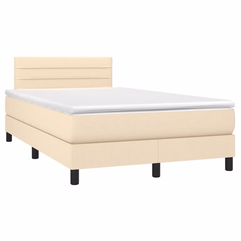 Maison Exclusive - Letto a Molle con Materasso e LED Crema 120x190 cm in Tessuto