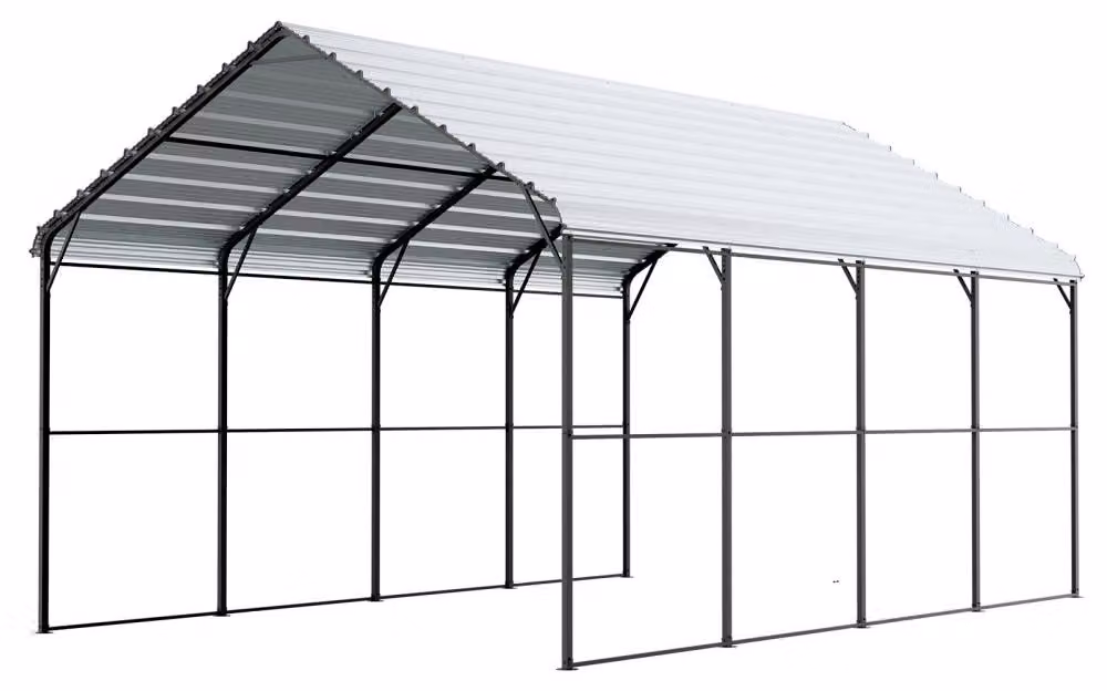 Struttura in metallo per carport - 3,6 x 6 x 3,15 metri - Tetto in acciaio zincato - Copertura esterna - Autorimessa