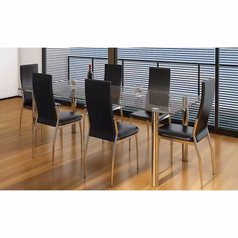 vidaXL Sedie da Pranzo 6 pz Nere in Similpelle