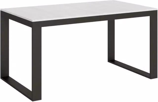 Tavolo allungabile 160/264x90 cm Tecno Evolution colore bianco frassino telaio e gambe antracite