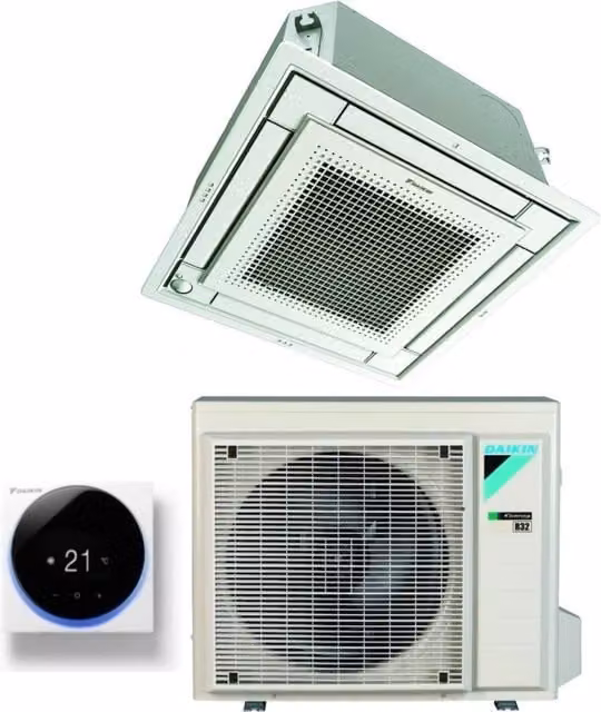 Climatizzatore Condizionatore Daikin a Cassetta Fully Flat FFA60A9 21000 BTU con Griglia Bianca Inclusa, Classe Energetica A+/A+, Wi-Fi Opzionale