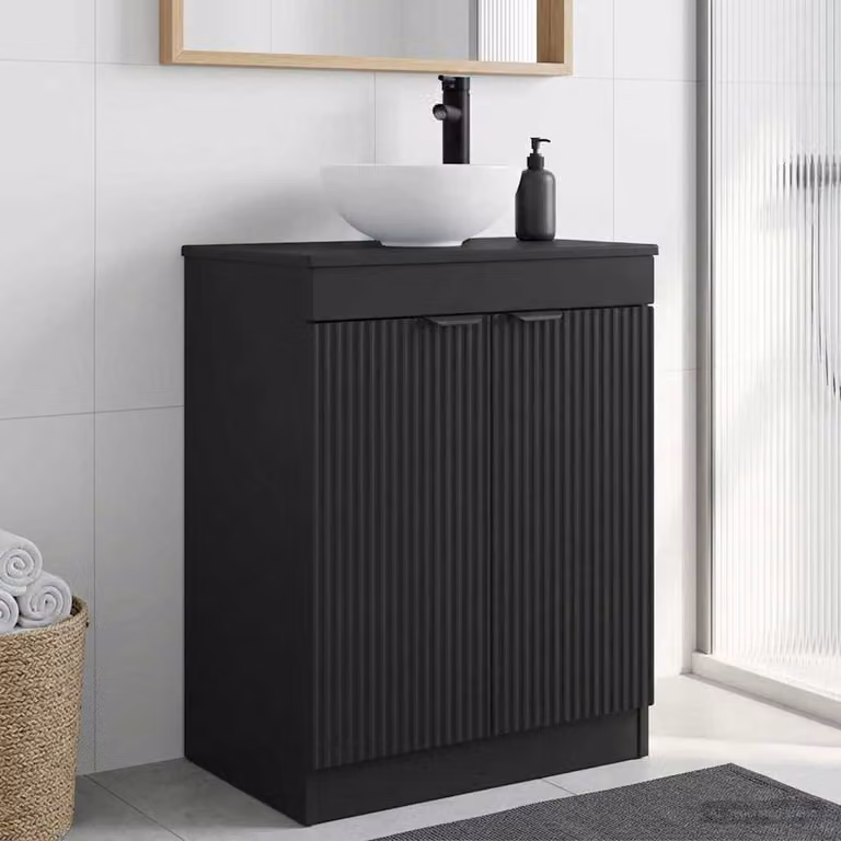 Mobile da bagno con lavabo vidaXL Nero L: 54 cm, P: 35 cm, H: 83 cm