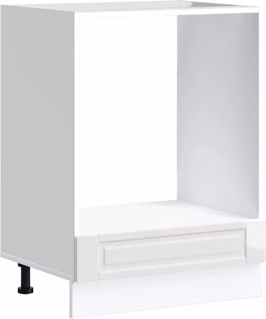Mobile forno moderno in legno composito bianco lucido con vano contenitore L 60 cm, P 46 cm, H 81,5 cm