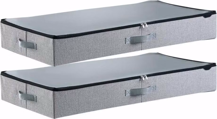 Scatola portaoggetti sotto il letto con coperchio, 2 pezzi, 85x43x12cm, cassettiera sotto il letto per vestiti e scarpe, borse per la camera da letto, capacità 45 L - borsa porta abiti borsa portaoggetti sotto il letto