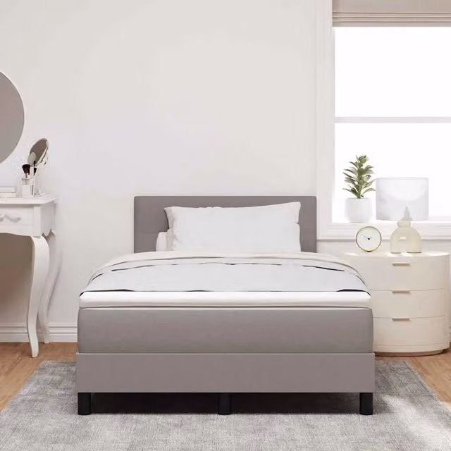 Letto a molle vidaXL con strisce LED e porta USB in tessuto beige o grigio L/P/H: 120 x 200 x 193 cm
