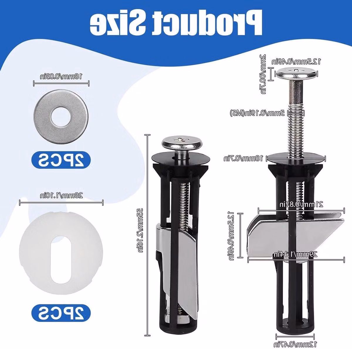 Kit universale per il fissaggio del sedile del water: viti, bulloni e accessori robusti per un'installazione semplice a casa e in ufficio
