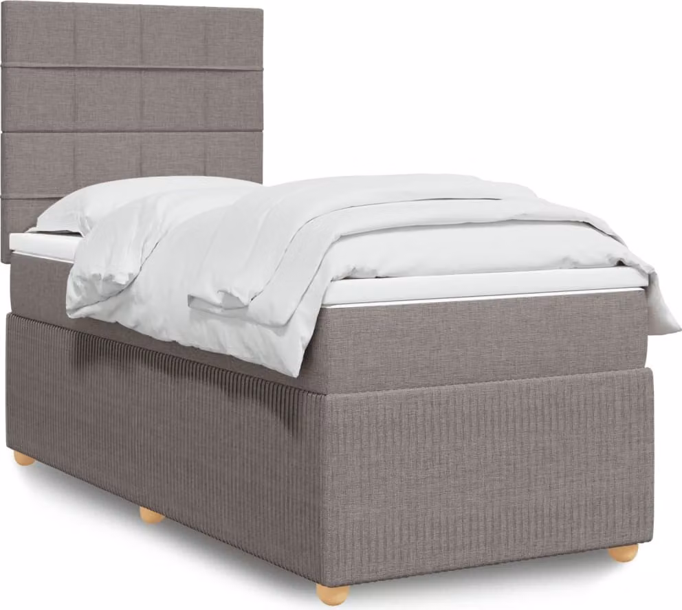 Maison Exclusive - Letto boxspring con materasso Taupe 90x200 cm Tessuto