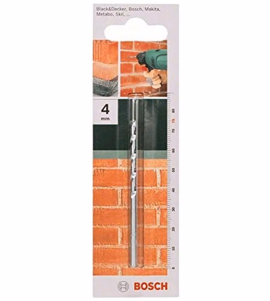 Bosch Punta per Pietra 4 x 40 x 75 mm - Carburi - Gambo Cilindrico Grigio