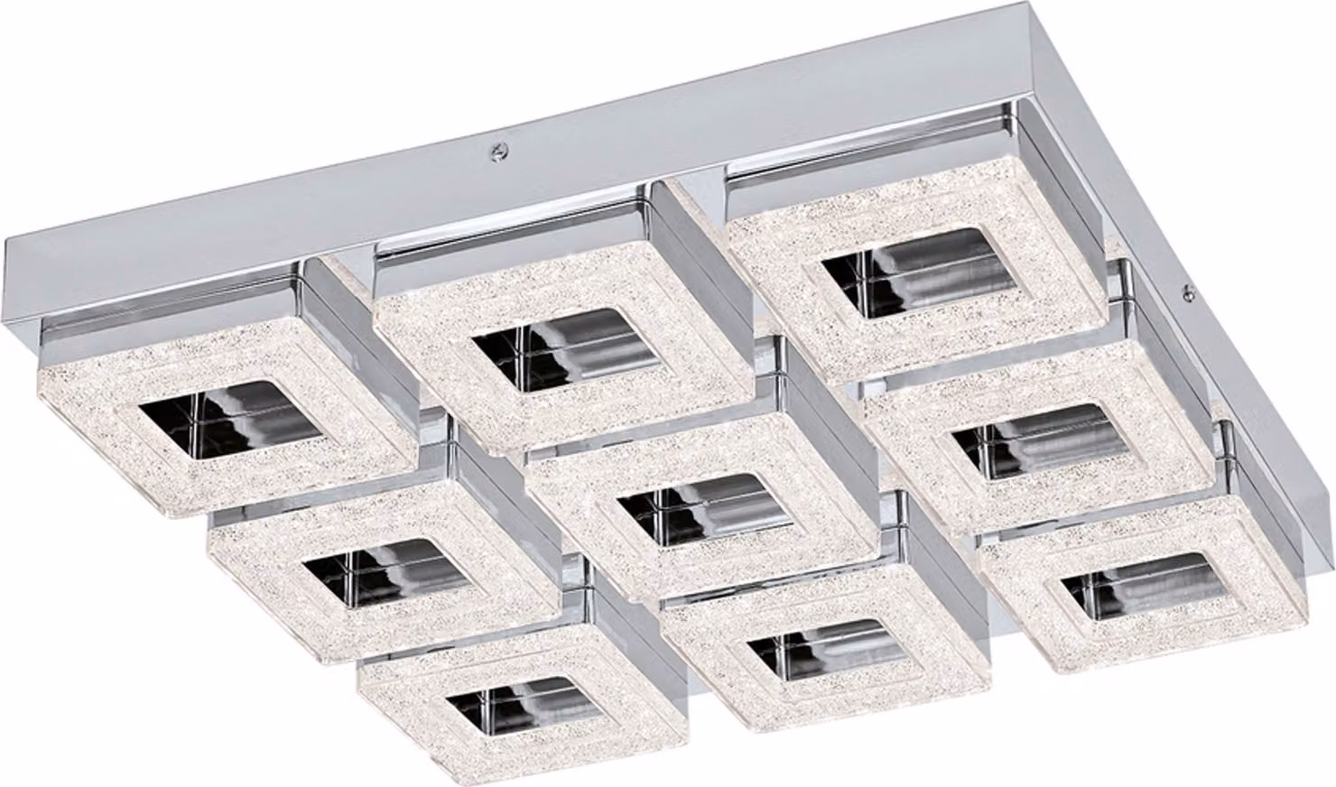 Plafoniera a LED Fradelo, 9x4W - 3000K - 44cm, finitura cromata con cristalli