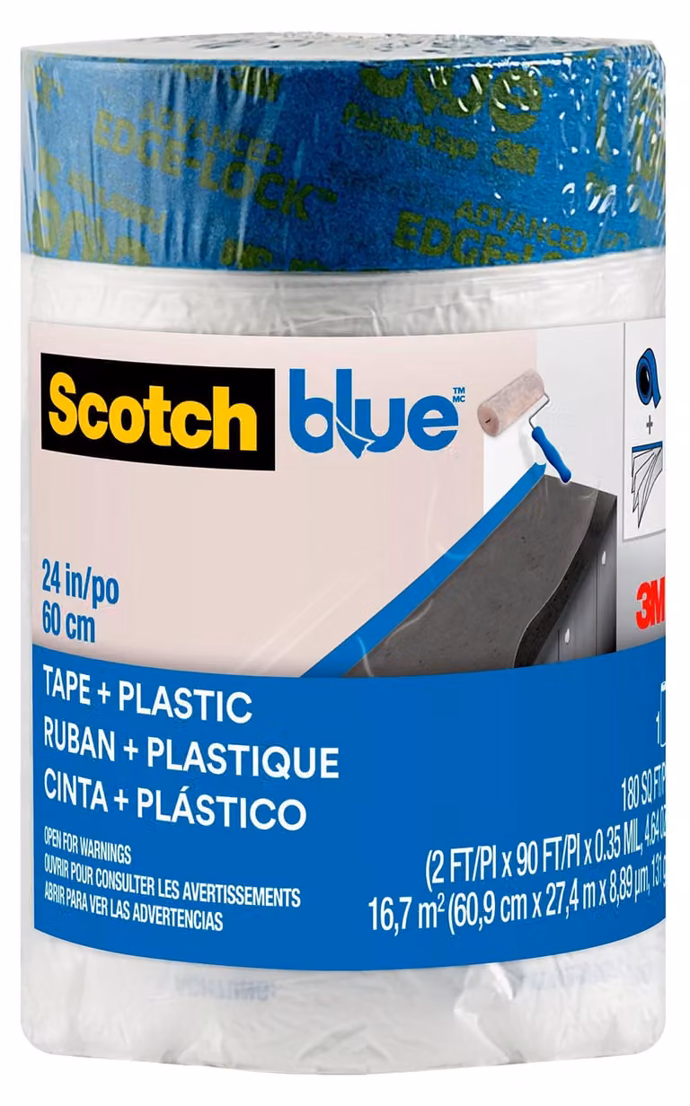 Scotch PT2093EL-24 Pellicola per mascheratura 3M ScotchBlue con nastro da pittore, misura S