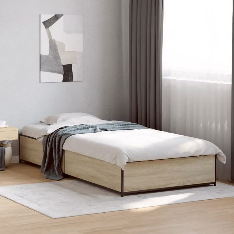 Giroletto vidaXL in Rovere Sonoma e Metallo, L 78 cm x P 193 cm x H 29 cm