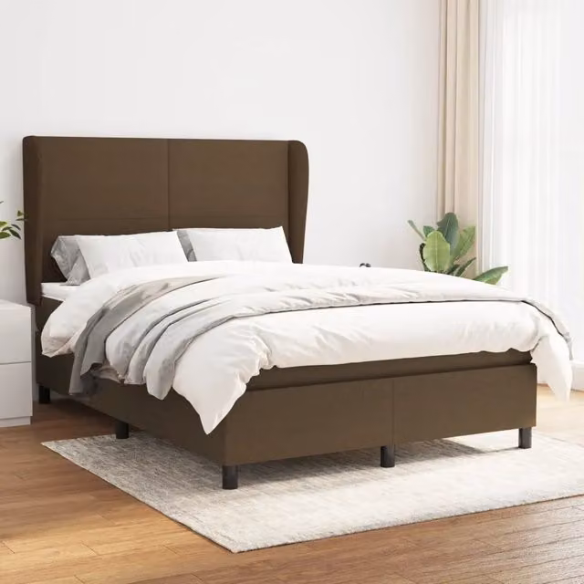 Letto Ibrido con Giroletto a Molle e Materasso vidaXL Marrone e Bianco L/P/H: 203 x 147 x 128 cm