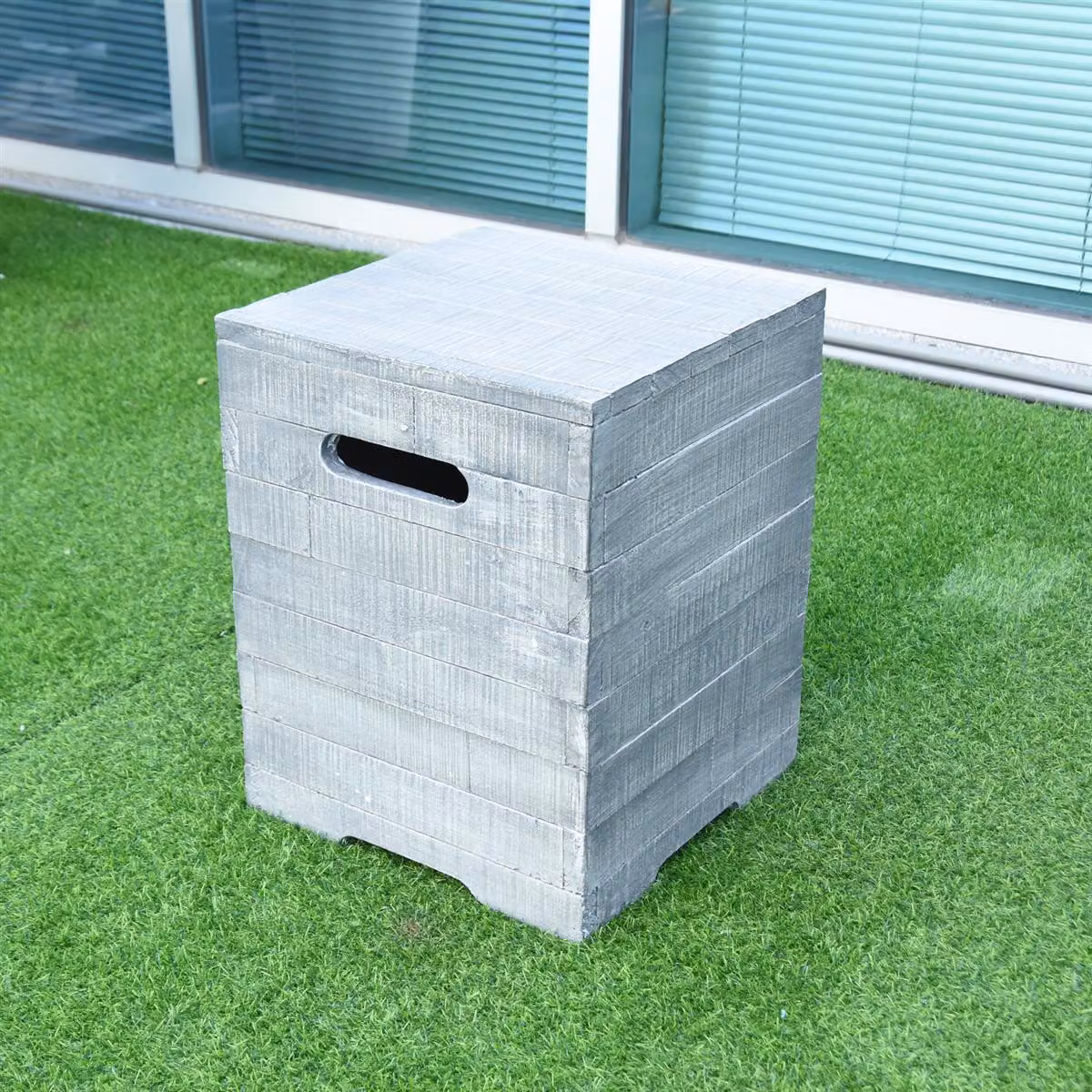 MODENO Abdeckung für 5kg Gasflasche Holz-Optik ca. 40x40x51cm