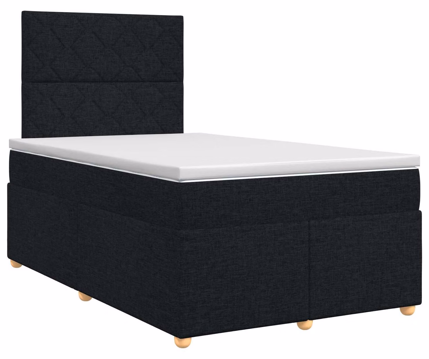 Letto a molle con materasso nero 120 x 200 cm in tessuto
