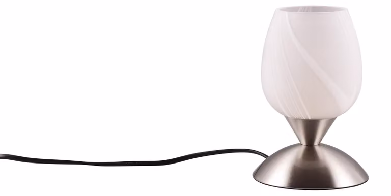 Lampada da tavolo CUP II argento-bianca 1xE14x40W vetro, dimensioni: 18x12x12 cm, IP20, RL