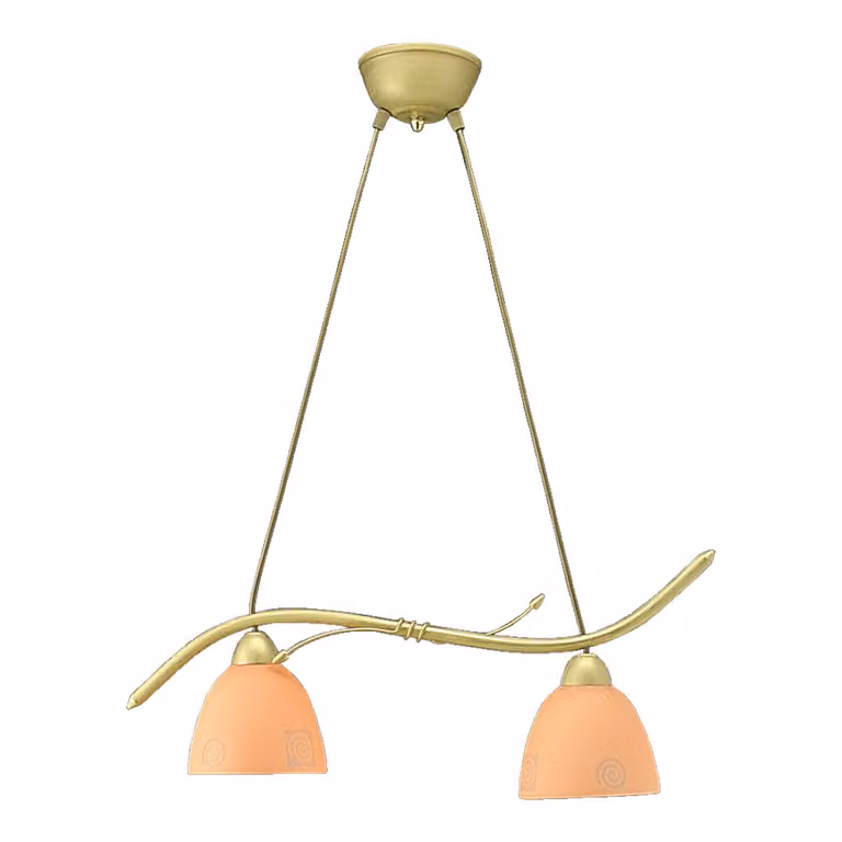 Lampada a sospensione ROTO 2xE27/40W, oro/vetro arancione L: 590, H: 1000, dimmerabile