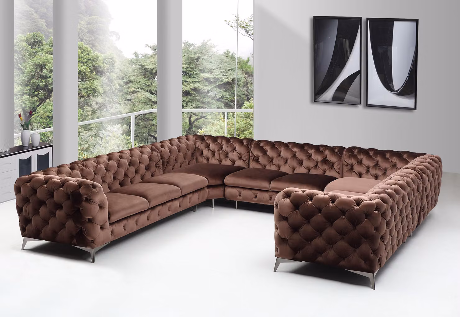 Designer Chesterfield Ecksofa Sofa Couch Polster U-Form Sofas Sitz Eck Big XXL