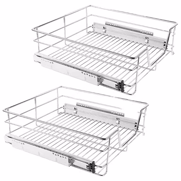 Cesto portaoggetti, design estraibile, sistema di chiusura ammortizzata, BIANCO, taglia M
