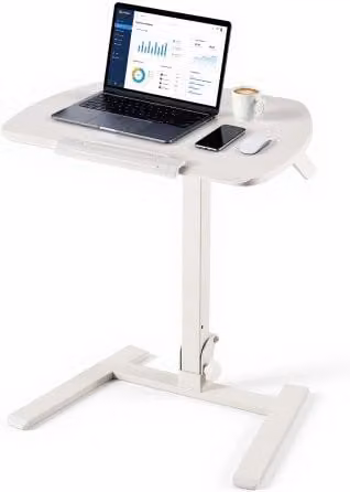Scrivania Vevor Regolabile in Altezza e Inclinazione con Piano Inclinabile per Casa e Ufficio, L: 65 cm, P: 48 cm, H: 109 cm, Portata Max 15 kg, Disponibile in Bianco o Nero