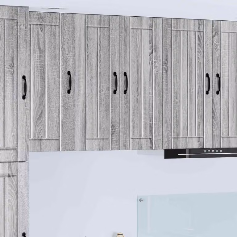 vidaXL Mobile in vetro da parete LUCCA Sonoma grigio 60 x 31 x 80 cm