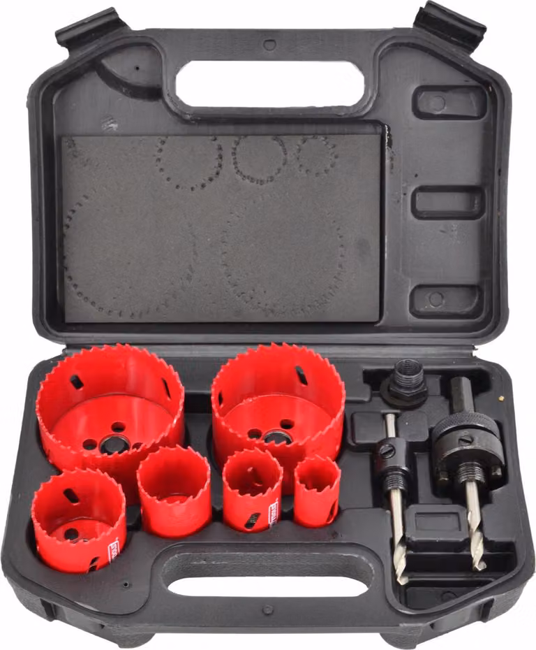 Set di seghe a tazza bimetalliche Awtools 8 elementi. 22-73 mm