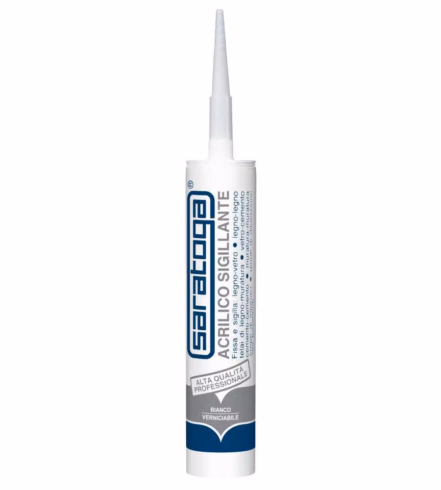 Saratoga Sigillante Acrilico Bianco Ral 9003 450 g per Infissi e Pareti