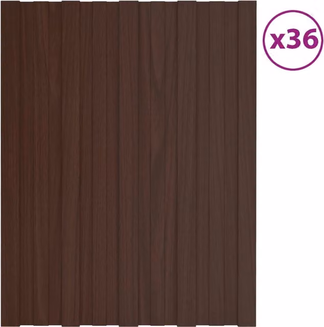Set di 36 pannelli per tetto DESIGN IN in acciaio zincato marrone L: 60 cm, P: 45 cm CFW1027590 – 1