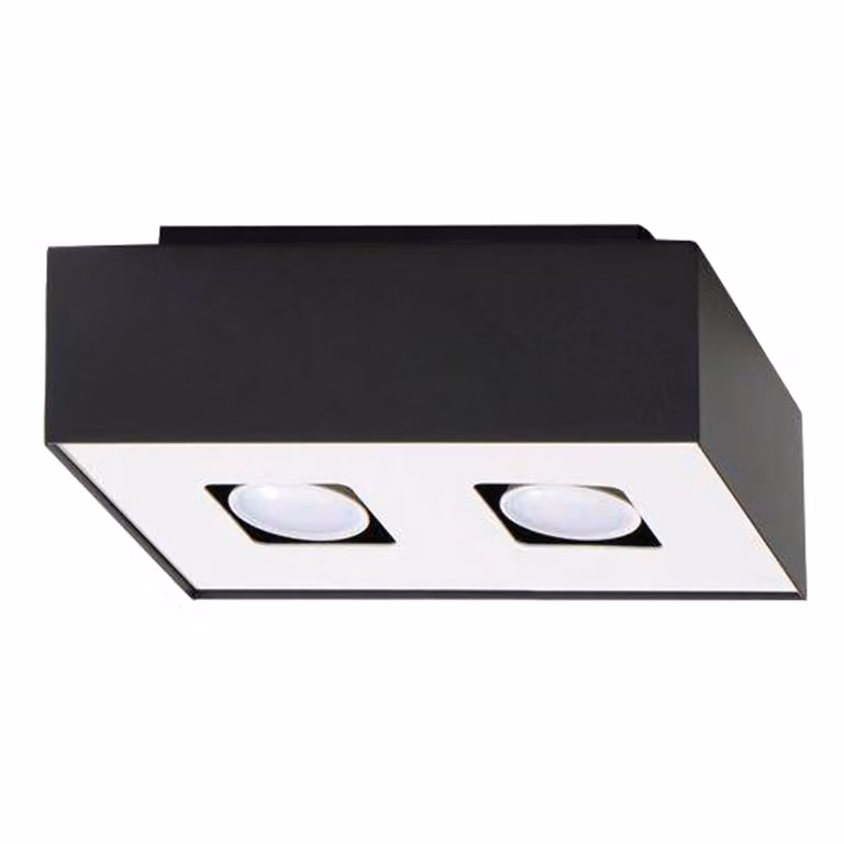 Lampada da soffitto MONO 2 nero 2xGU10 10W acciaio 11x14x24cm Sollux Lighting