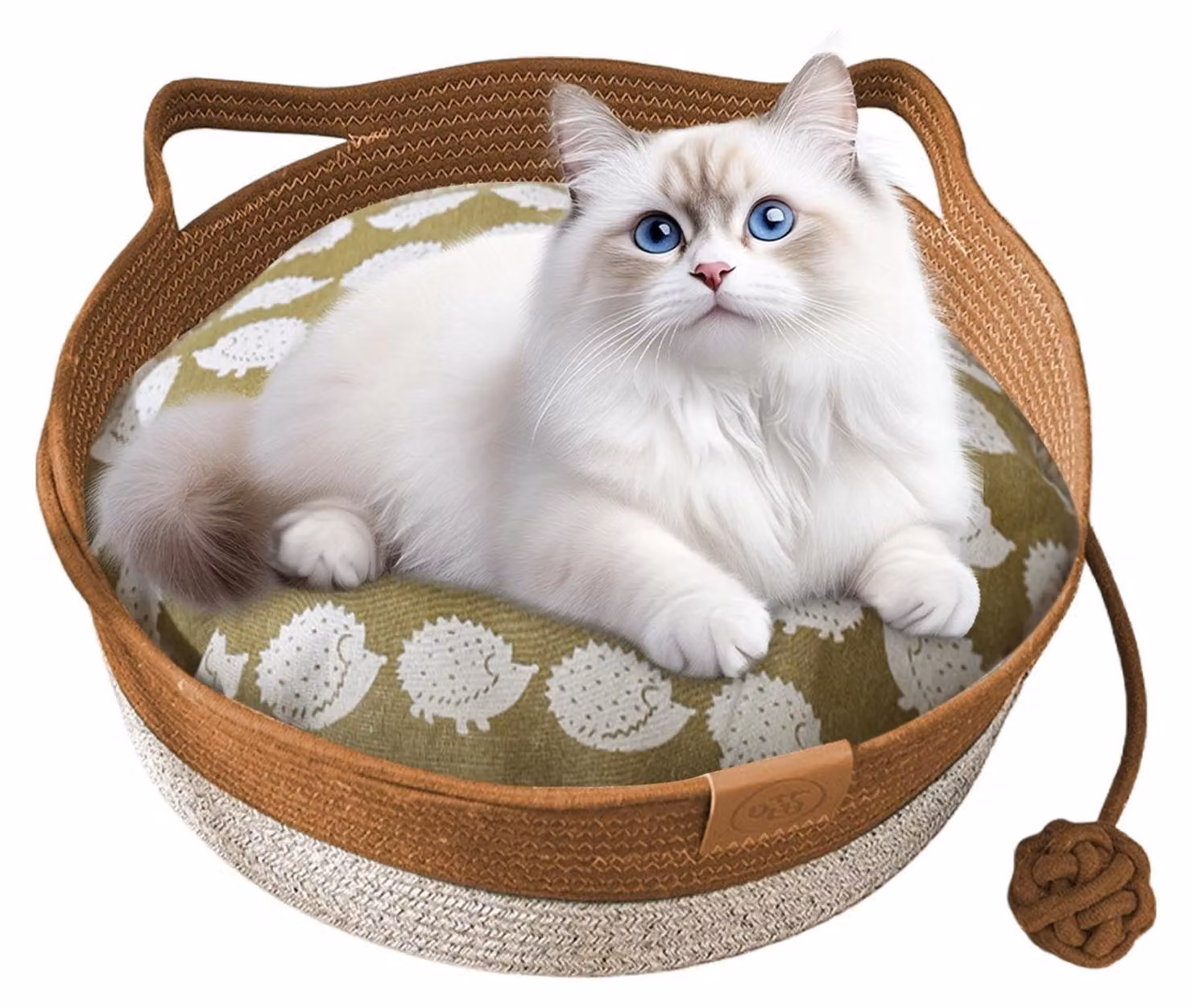 Cuccia per cani in cotone intrecciato con coperta rimovibile