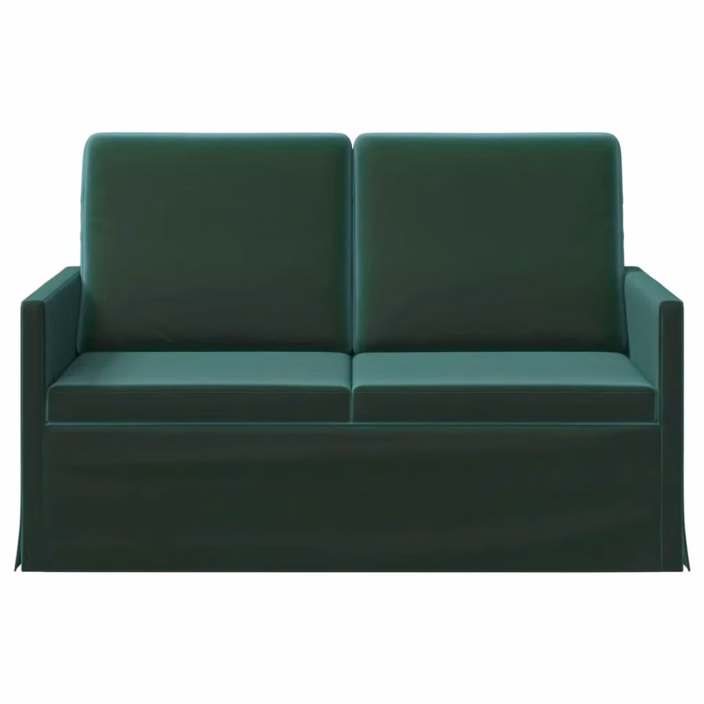 Divano a 2 posti vidaXL in velluto verde con struttura in metallo L: 130 cm, P: 81 cm, H: 82 cm – 2