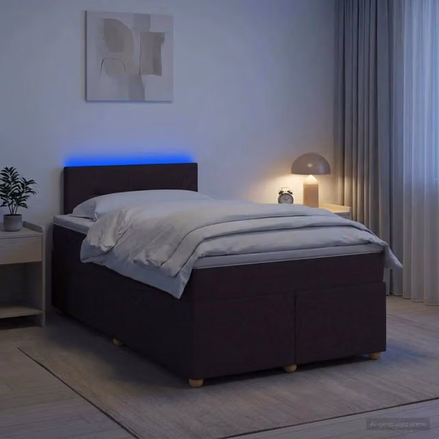 Letto box spring con materasso Marrone Scuro 120 x 190 cm 3452376