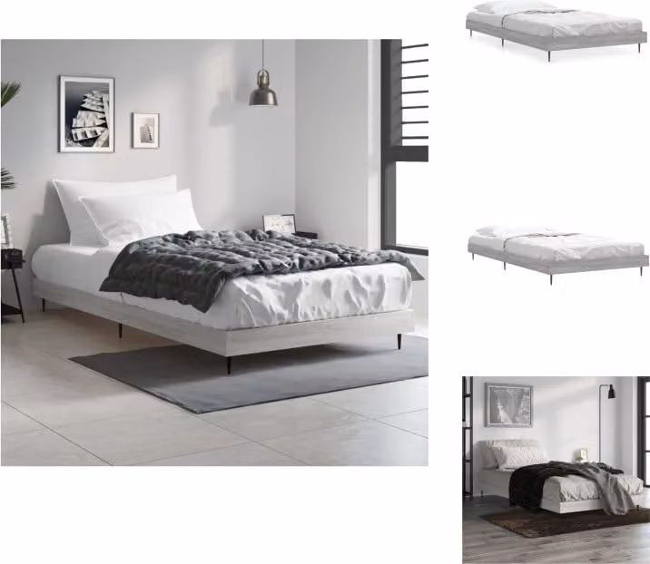 vidaXL Struttura letto grigio Sonoma 90x200 cm in legno - Letti e strutture letto