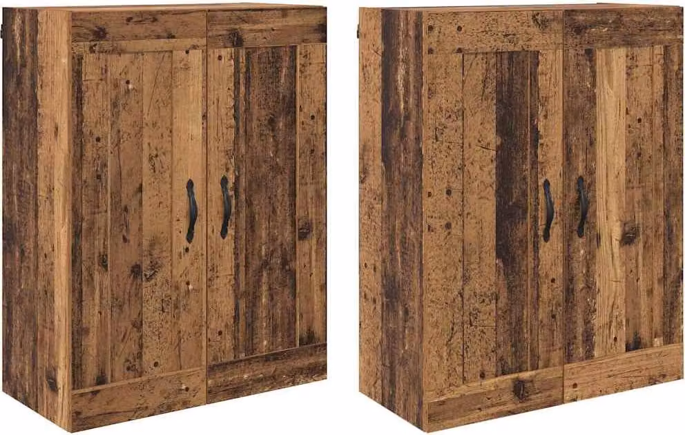 Mobile a muro 2 pcs Legno vecchio 69,5 x 34 x 90 cm
